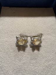黃水晶貓咪純銀耳釘 $130❌👉$110 (618狂歡期間限定/Limited- Time offer) Citrine Cat S925 Sterling Silver Earrings,earri