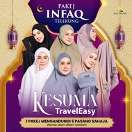 [Infaq Package] 5x KESUMA TRAVELEASY by TELEKUNG HIQMAH Travel Telekung with Classic Lace & Stretcha