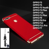 Case For OPPO F11 F11 Pro F9 F9 Pro F7 F5 F5 Youth F3 F3 Plus F1S F1 Plus Luxury 3 In 1 PC Hard Case Plating Shockproof Phone Case Cover