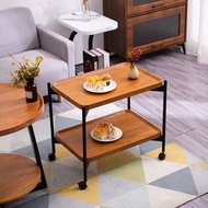 Small Trolley Sofa Side Table Shelf with Wheels Dining Cart Hotel Serving Dining Side Trolley Living