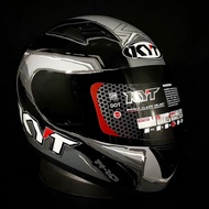 HITAM Helm KYT R10 MOTIF 6 BLACK GRAY ORIGINAL HELM TOURING KYT R10 MOTIF SERIES 6 BLACK GRAY ORIGIN