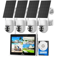 CAMCAMP Solar Security Cameras Wireless Outdoor with 10" Monitor, 10CH NVR 2K Solar Home Security Ca