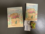 絕版✨ Forever Friends 啤啤熊 筆記簿 地址簿 Hallmark Andrew Brownsword 記事本 鎖匙扣 公仔擺設 mini figure 鑰匙扣