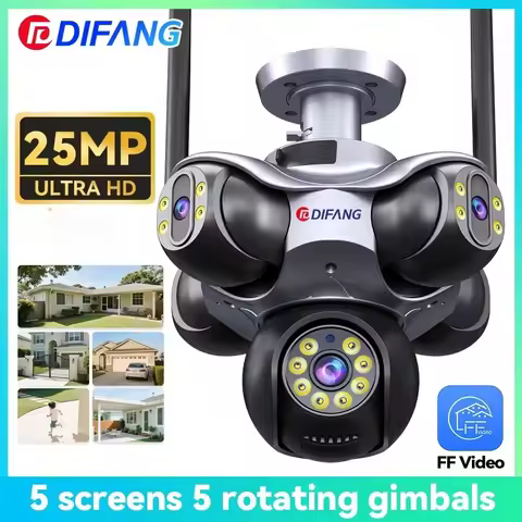 25MP Five Screen WiFi Camera Five Lens CCTV IP Cam 10K 20MP Security IP Camera Video Surveillance 72