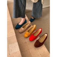 Bow Knot Ballet Flats - Flat Sole Evening Shoes