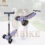 Skuter Budak Kids Scooter Scooter for Kids Foldable and Adjustable Kids Scooter with LED Light