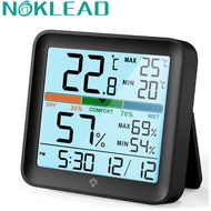Noklead เทอร์โมมิเตอร์ดิจิตัล, เครื่องวัดความชื้นเซ็นเซอร์ตัววัดอุณหภูมิความชื้น LCD สถานีสภาพอากาศเกจวัดสำหรับสมาร์ทโฮมสำนักงาน