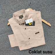 kemeja polos dewasa warna coklat lengan panjang atasan ootd fashion pria wanita terlaris dan termura