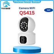 Camera Wifi Yoosee trong nhà 2 Mắt Xem 2 Màn Hình Cùng Lúc Xoay 360 Độ, Đêm Có Màu, Đàm Thoại 2 Chiề