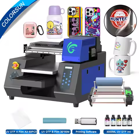 Colorsun A3 UV DTF Printer For XP600 UV DTF Printing Machine UV DTF Sticker Printer for Phone Case C