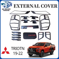 Mitsubishi Triton 2019-2022 Car Accessories Cover ABS Matte Black Design ( Full set)