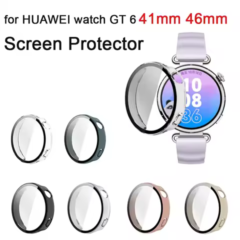 Case for Huawei Watch GT 6 41mm 46mm accessories PC Bumper+Tempered Glass Anti Fall screen protector