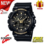 【2-Year Warranty】Casio G-Shock GA100 Orange Strap 100% Original Men Sport Waterproof Quartz Watch Ja