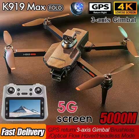 K919 MAX GPS Drone 4K Professional HD Camera 3-Axis Gimbal Aerial Brushless obstacle avoidance Scree