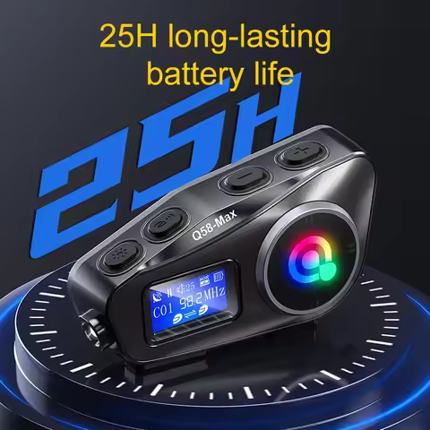1/2pcs Q58-Max Motorcycle Helmet Intercom Bluetooth Headset LCD Display Interphone Multi-Scene Mixed