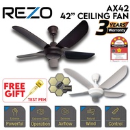 Ceiling Fan REZO AX42 42” POWERFUL CEILING FAN WITH 5 SPEED REMOTE CONTROL