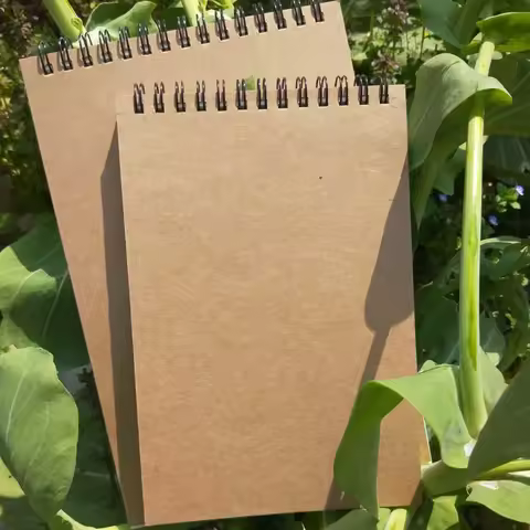 50 Sheets Khaki Sketchbook Spiral Notebook Inner Blank White Paper Notebook for Painting Drawing Wri