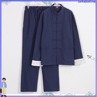 Kung Fu Costume Tang Suit Hanfu Bruce Lee Kung Fu Costume Top Pants Two-Piece Suit