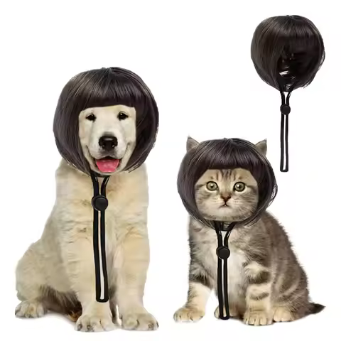 Pet bangs wig, dog bangs bob wig, cat ear-exposing bangs bob wig, suitable for holiday parties and r