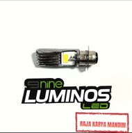 LAMPU LED UTAMA MOTOR H6 H4 COB AC DC 15 WATT NINE LUMINOS  WHITE PNP