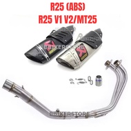 For Yamaha MT25 R25 R3 V1 V2 MT 25 YZF- R 25 v1 v2 2015 2016 2017 2018 2019 Full System Exhaust muff