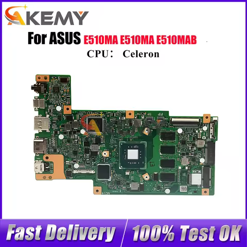 E510MA Laptop Motherboard For ASUS EeeBook E410M E510MAB E510MA Notebook Mainboard With Celeron CPU 