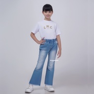 LILY AND CLARK Girls' Long Ripped Cutbray Jeans in Lightblue CK04