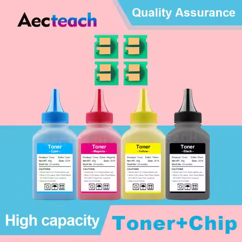 Aecteach 1Set Color Toner Powder & Chip CRG329 Compatible for Canon I-sensys LBP7018C LBP7010C LBP70
