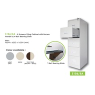 (FREE Delivery Klang Valley) Filing Cabinet with Recess Handle c/w Ball Bearing Slide - 5 Drawers