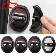 1/4Pcs Mazda Silicone Car Door Lock Protection Cover Door Lock Shock Absorber Silent Accessories 车门锁