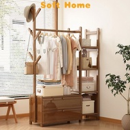 Coat Rack Floor Coat Rack Storage Rack Hanger Shelf Solid Wood Hanging Clothes Rack Rack Shelf Shelf