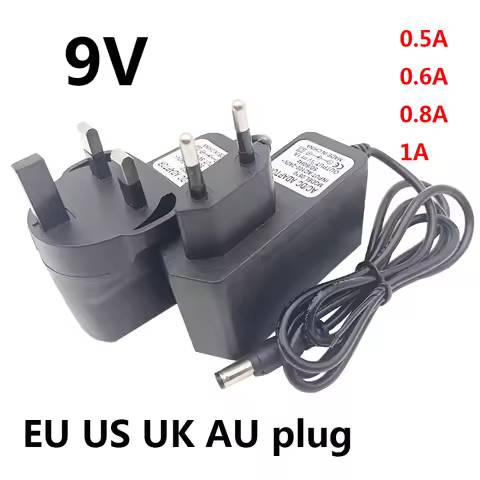 9v Power Supply 9v uk Plug 0.5A 0.6A 0.8A 1A 9v dc 500ma Plug 9v 0.6a 9v Power Supply au Plug Source