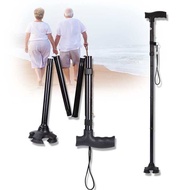 Walking Stick Medical Grade Foldable Height Adjustable Elderly Safety Walking Stick Thickened Aluminum Alloy Waling Aids Crutch Foldable Crutches