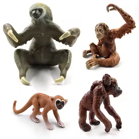 Sloth Orangutan Chimpanzee Gibbon Monkey Animal Model Figurine Home Decor Miniature Fairy Garden Dec