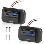 Bus Modified Car Charger pd+QC3.0 Fast Charge TPYE-C Mobile Phone Car Charger with Switch Control