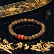 海南種植綠奇楠 + 四川錦紅料南紅瑪瑙 7mm 沉香手鍊 ( HKA2306 )