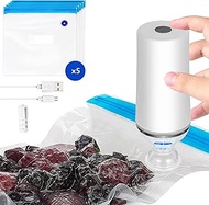 VICARKO Vacuum Food Sealer, Save Sealer, USB Rechargeable Handheld Pump, for Sous Vide and Food Stor