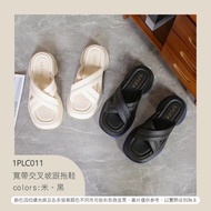 Fufa Shoes &lt; Brand &gt; 1PLC011 Broadband Cross Wedge Heel Slippers