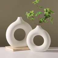 Hollow Circular Design Vase Simple Living Room Floral Arrangements Ins Home Ornament
