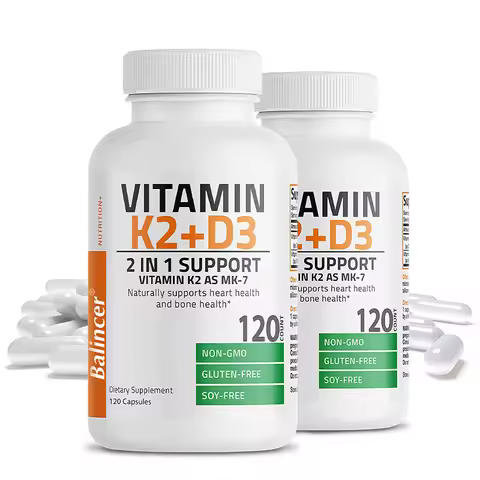 Vitamin D3 + K2(MK7) Supplement - Bone, Joint, Heart, Immune, Teeth and Skin Health Support - Non-GM
