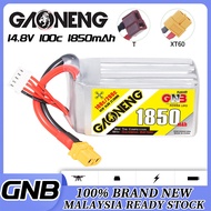 GNB Gaoneng 1850mAh 4S 14.8V 100C LiPo XT60/T Plug for FPV 5" Drone RC Car Plane - Bateri Lipo Drone