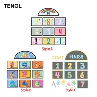 [TENOL] Hopscotch Footprint Floor Sticker, Cartoon Floor Decals Lattice Floor Sticker