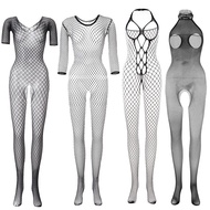 4 Style Sexy Costumes Body Suit Body Stockings Sex Erotic Open Crotch Teddy Lingerie Crotchless Baby Doll Fishnet Porno