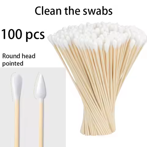 100pcs 6 Inch Long Gun Cleaning Cotton Swabs Large Tapered Gun Clean Brush Kit Mat AR15 M4A1 AK47 AK