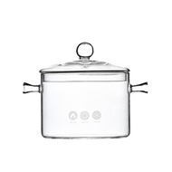 In Stock Heat Resistant Soup Pot Glass Cooking Pot Transparent Stew Pot Pan Instant Noodle Pot Noodles Bowls for Home Kitchen Restaurant (1.3 L with Bead Cover)