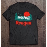 Retro Oregon T Shirt Mountain Trees &amp; Sun Scene Graphic Tank Top White T-Shirt Vintage T Shirt Haraj