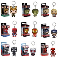 Funko POP Avengers 4 Captain America Iron Man Hulk Thanos Pendant Keychain Action Figure For Kid