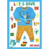 BONBINZOO - Children's Clothing Set 1-6 Years SNI Shark Motif Children's Pajamas Lets Dive