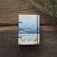 Wooden vintage notebook Acrylic paint . Notebook Handmade Diary 筆記本 journal