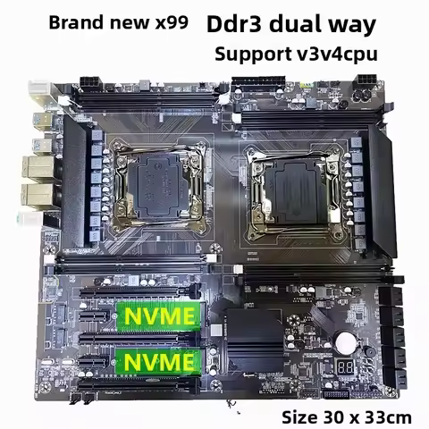 New Kernao X99 dual main board DDR3 memory LGA2011-V3 pin E5 2678 2696V4cpu set